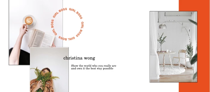 Template Modern Chic Orange Personal Branding Post