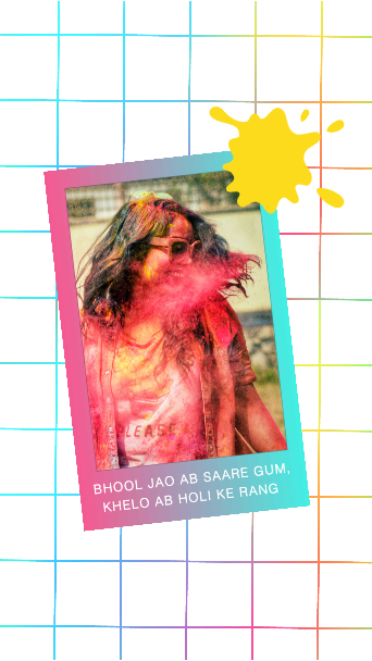 Colorful Holi Celebration Poster Design Pink Yellow