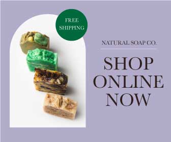 Soothing Green Organic Soap Ad Template