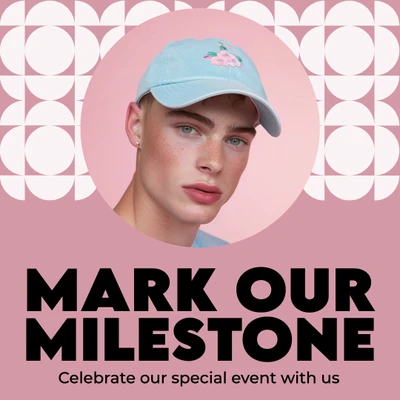 Template Charming Pink Instagram-Square Post for Milestone
