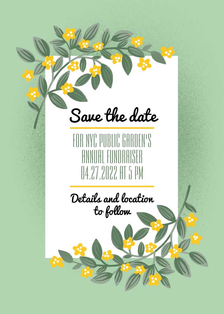 Green Floral Fundraiser Event Poster Design