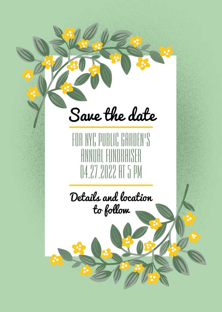 Template Green Floral Fundraiser Event Poster Design