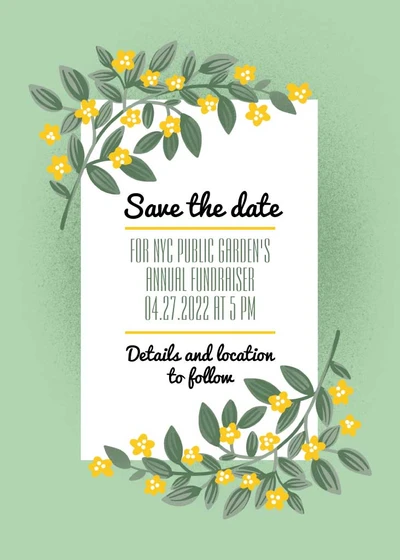 Template Green Floral Fundraiser Event Poster Design