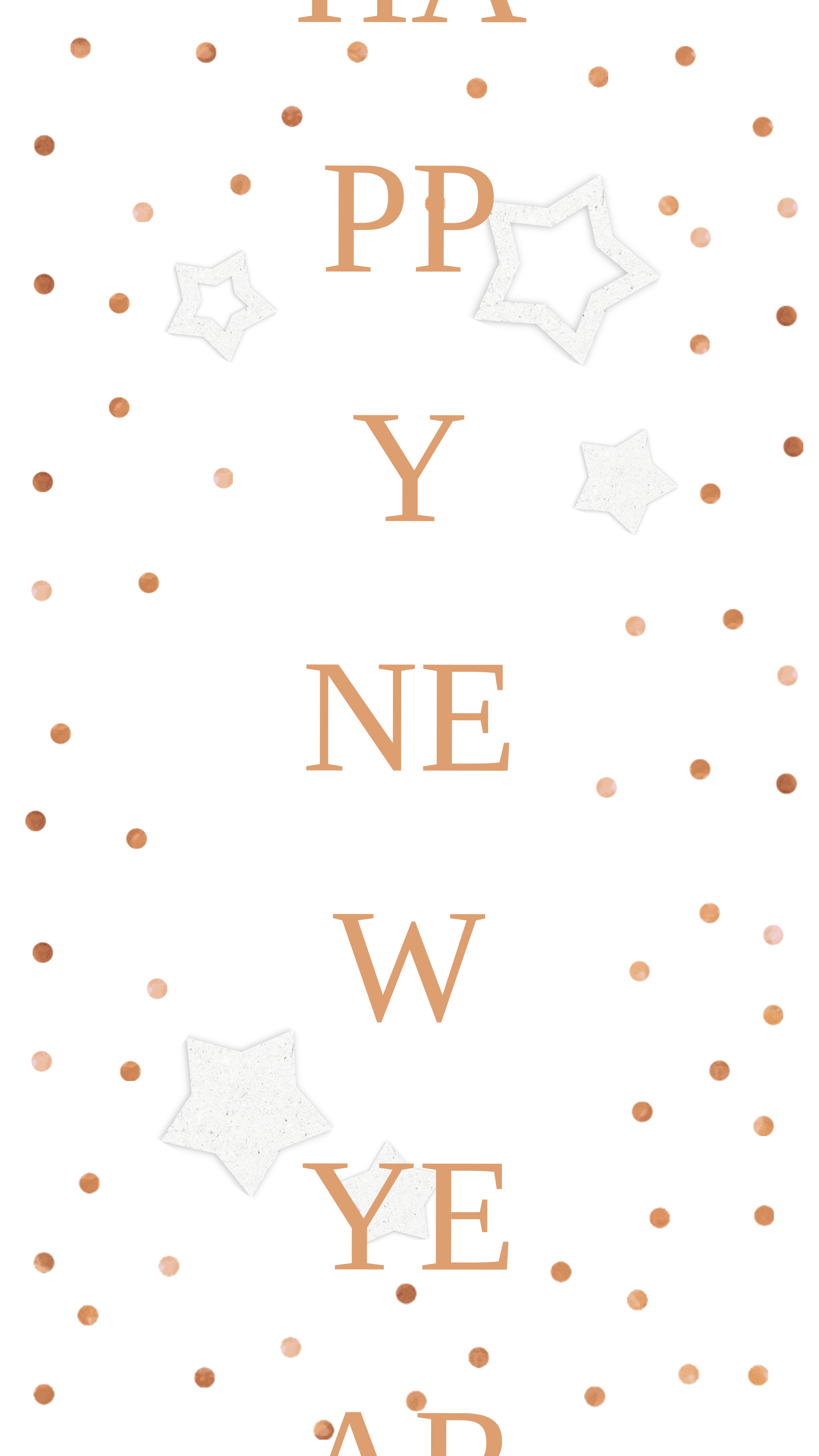 Elegant New Year Greeting Poster Peach White