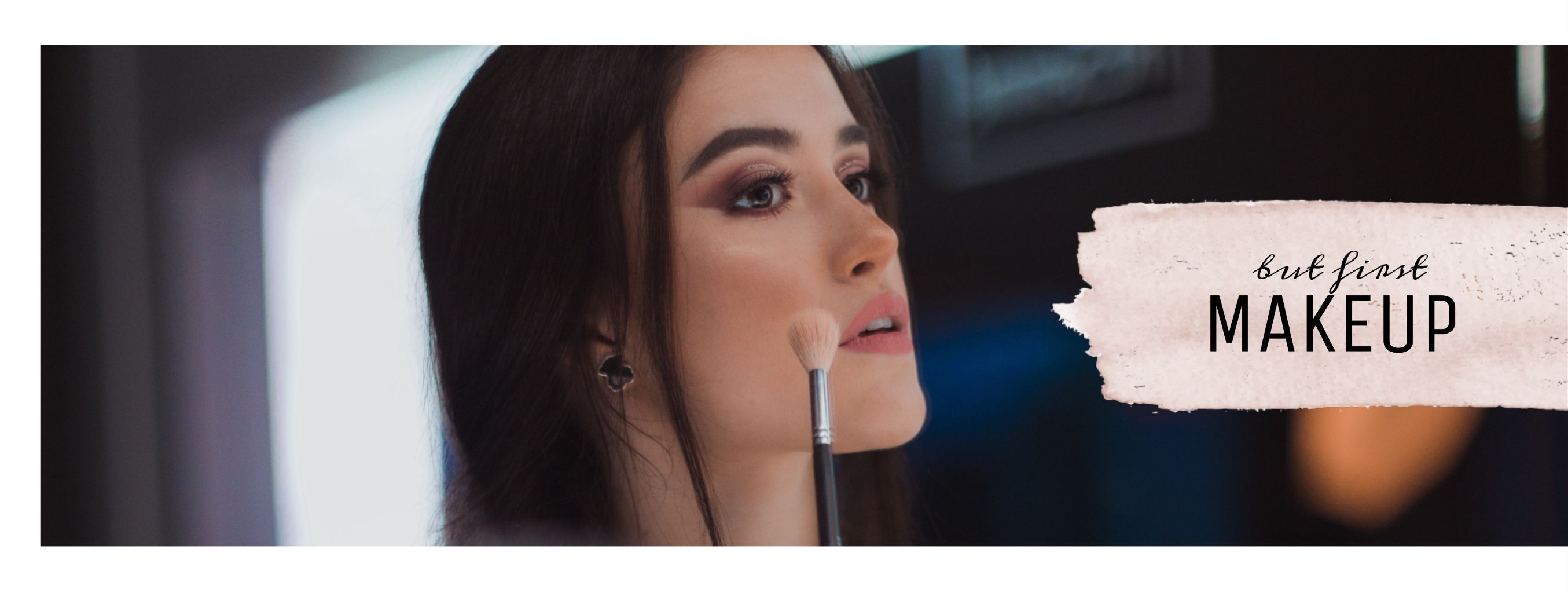 Elegant Beauty Makeup Ad with Subtle Shades