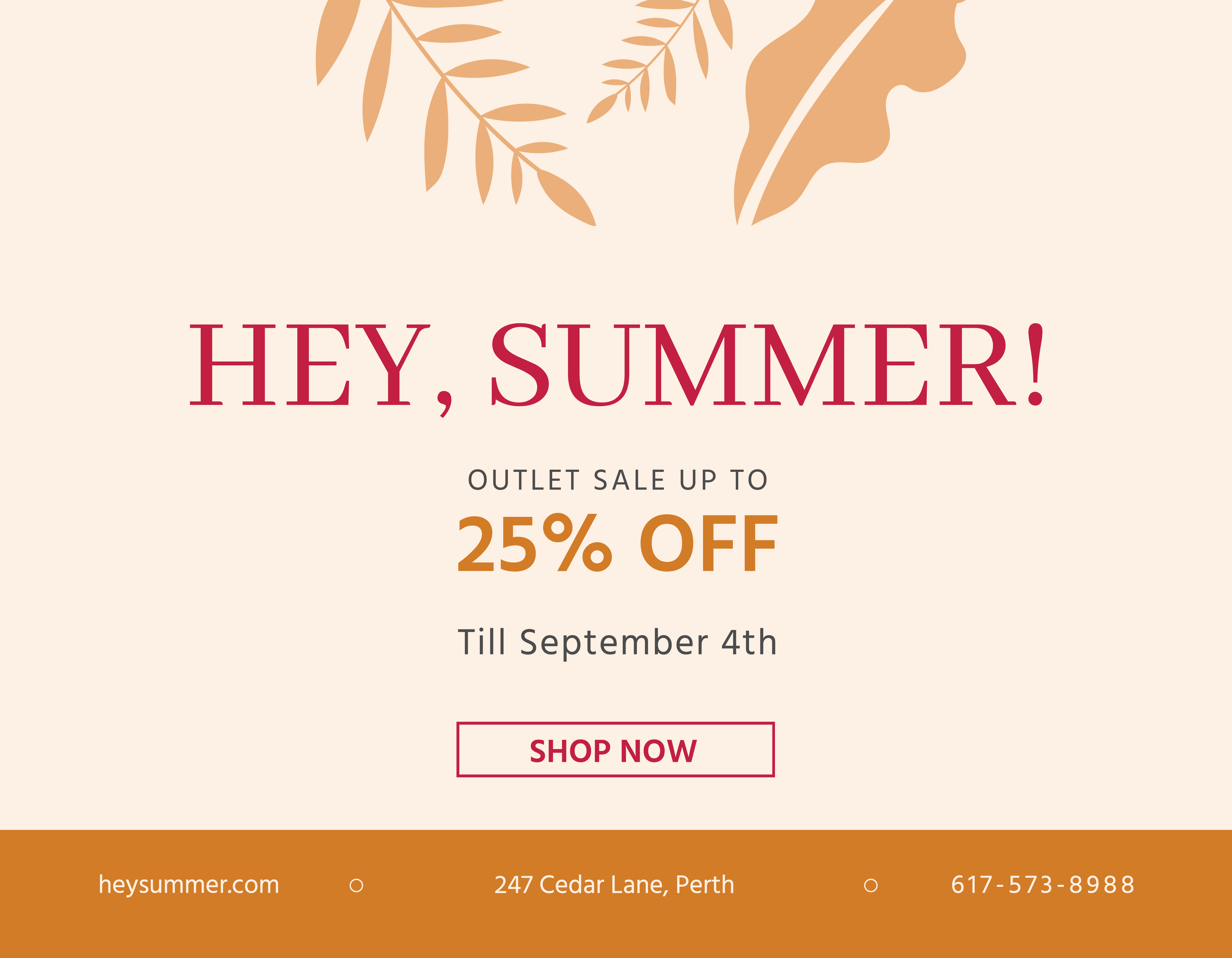 Bright Summer Sale Ad Peach and Rust Design