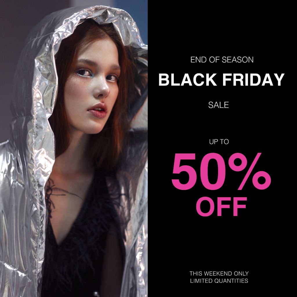 Black Friday Sale Poster with Magenta Highlights