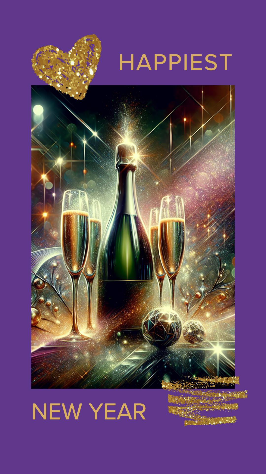 Joyful New Year Celebration Poster in Purple