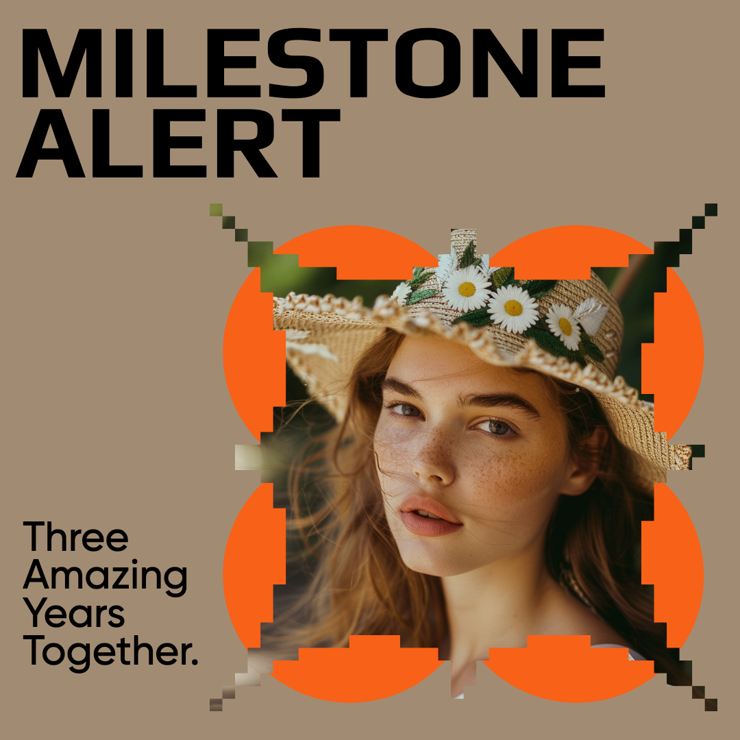 Celebratory Milestone Alert Instagram Post in Orange