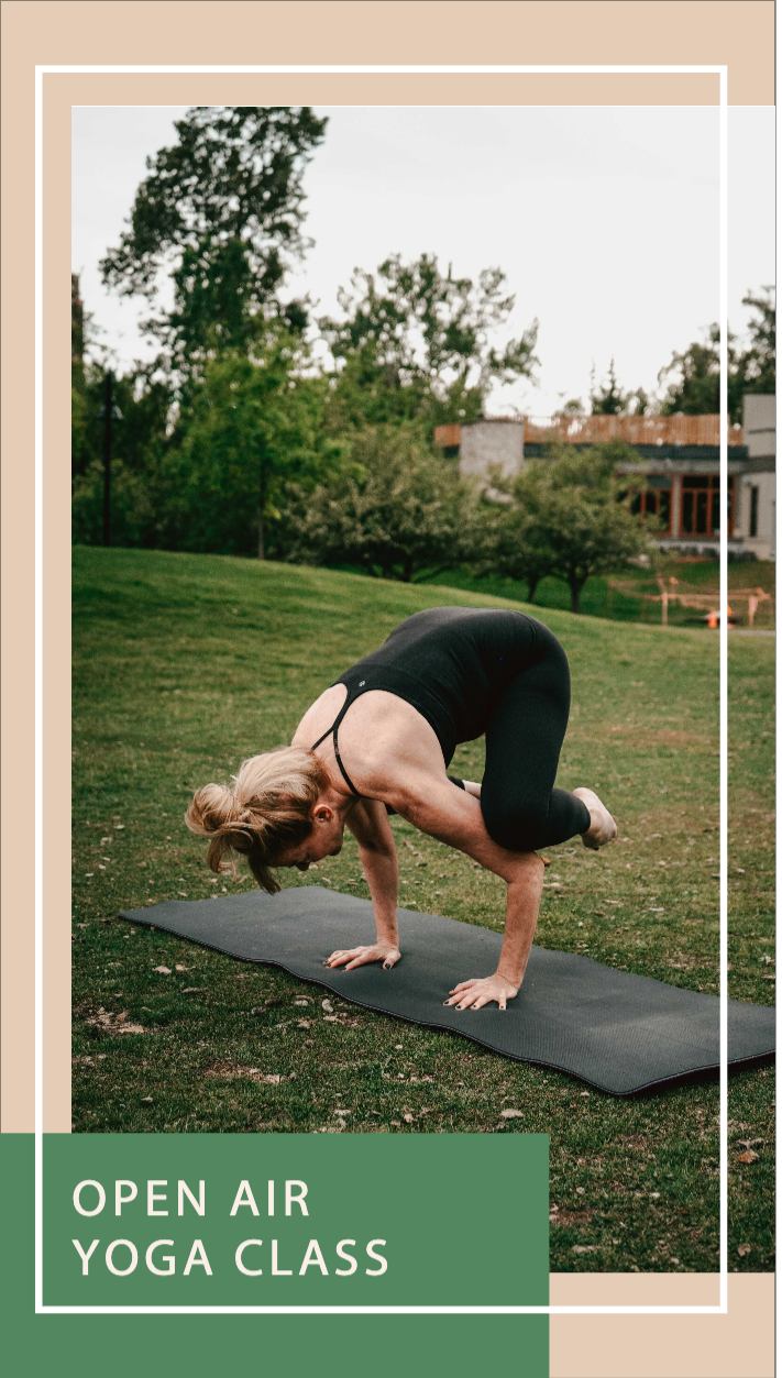 Outdoor Yoga Class Event Poster in Green