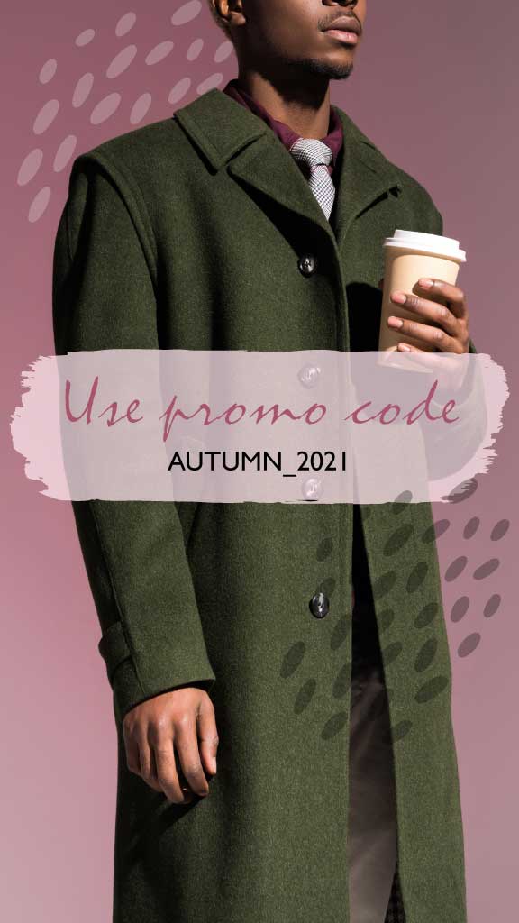 Stylish Green Coat Autumn Sale Ad