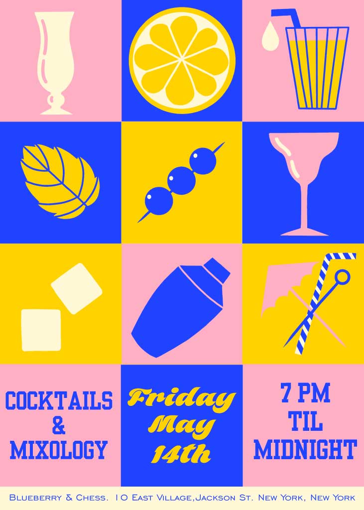 Colorful Mixology Night Event Poster Design