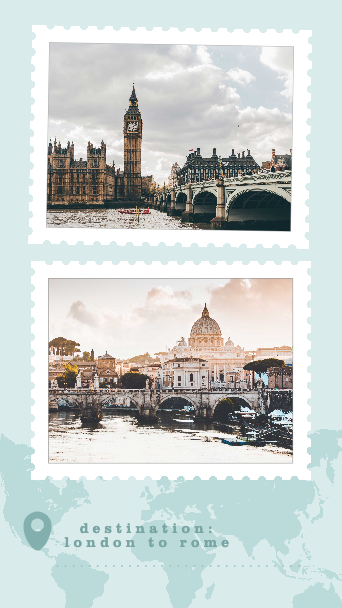 Template Chic Travel Postcard Template in Pastel Tones