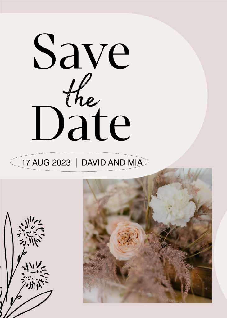 Elegant Blush Save the Date Postcard