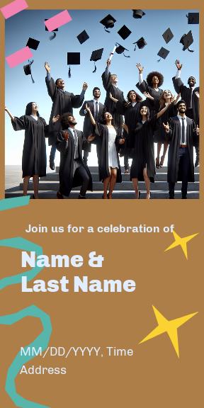 Stylish Blue Graduation Party Invitation Post