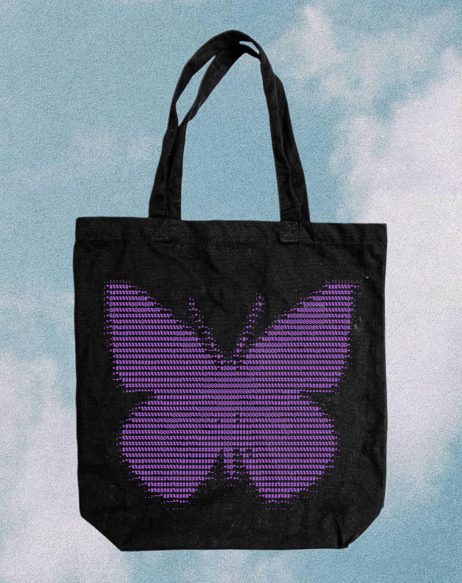 Template Stylish Tote Bag Design with Purple Butterfly