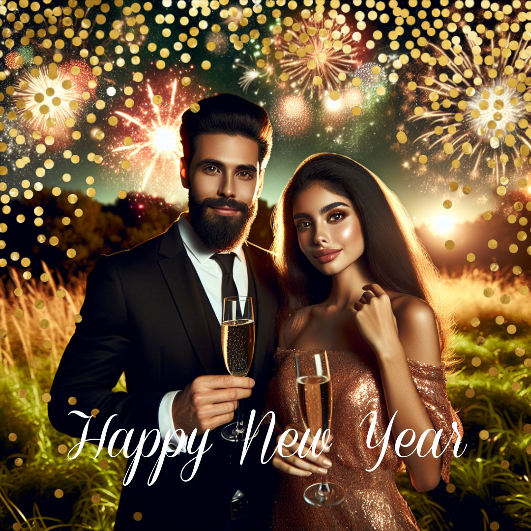 Romantic New Year Celebration Post with Sparkling Ambiance