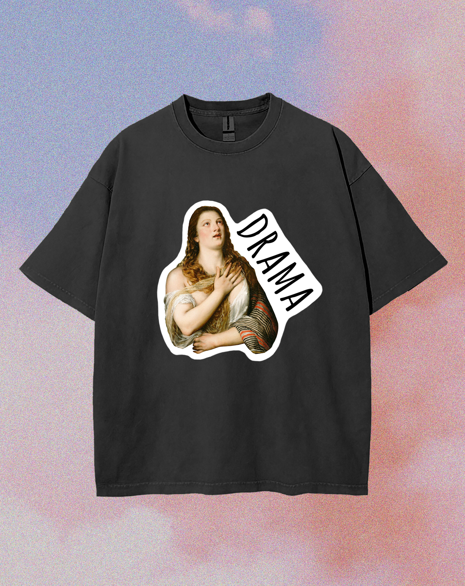 Template Bold Artistic Drama T-shirt Design in Black