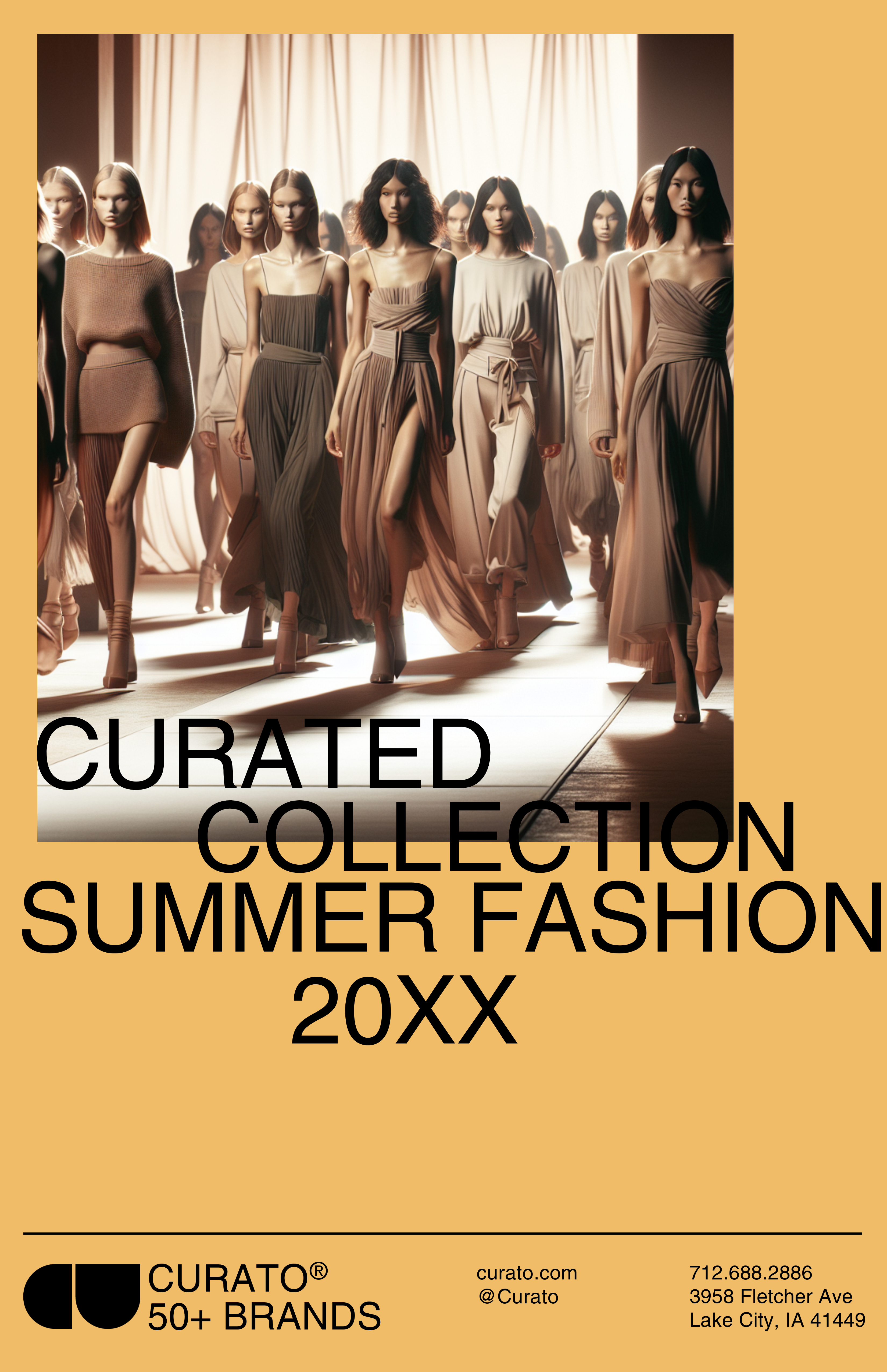 Chic Beige Summer Fashion Poster Design