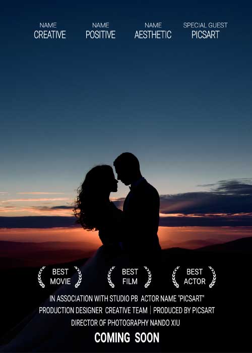 Sunset Romance Movie Poster Template Design