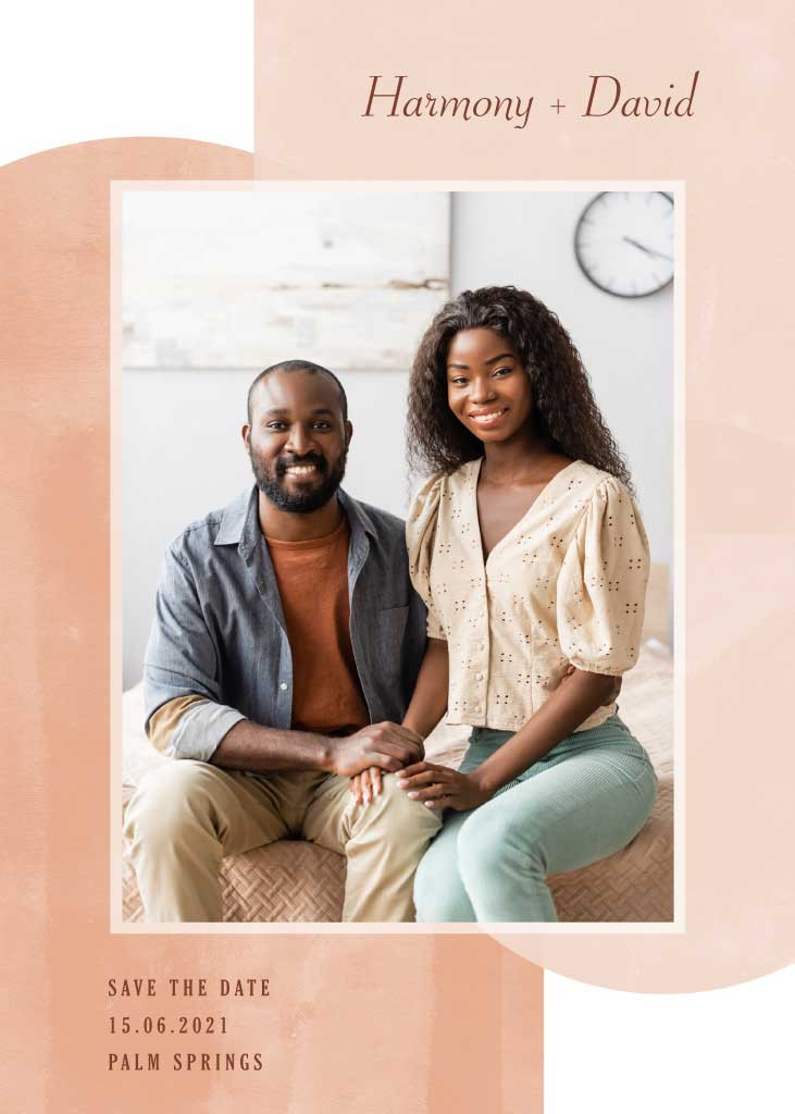 Template Chic Save The Date Peach-Toned Poster Design
