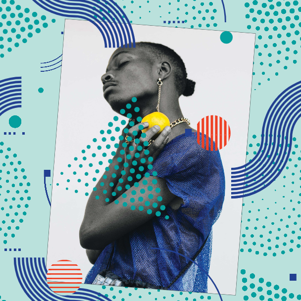 Template Bold Blue Fashion Poster with Vibrant Accents