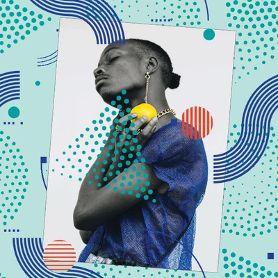 Template Bold Blue Fashion Poster with Vibrant Accents