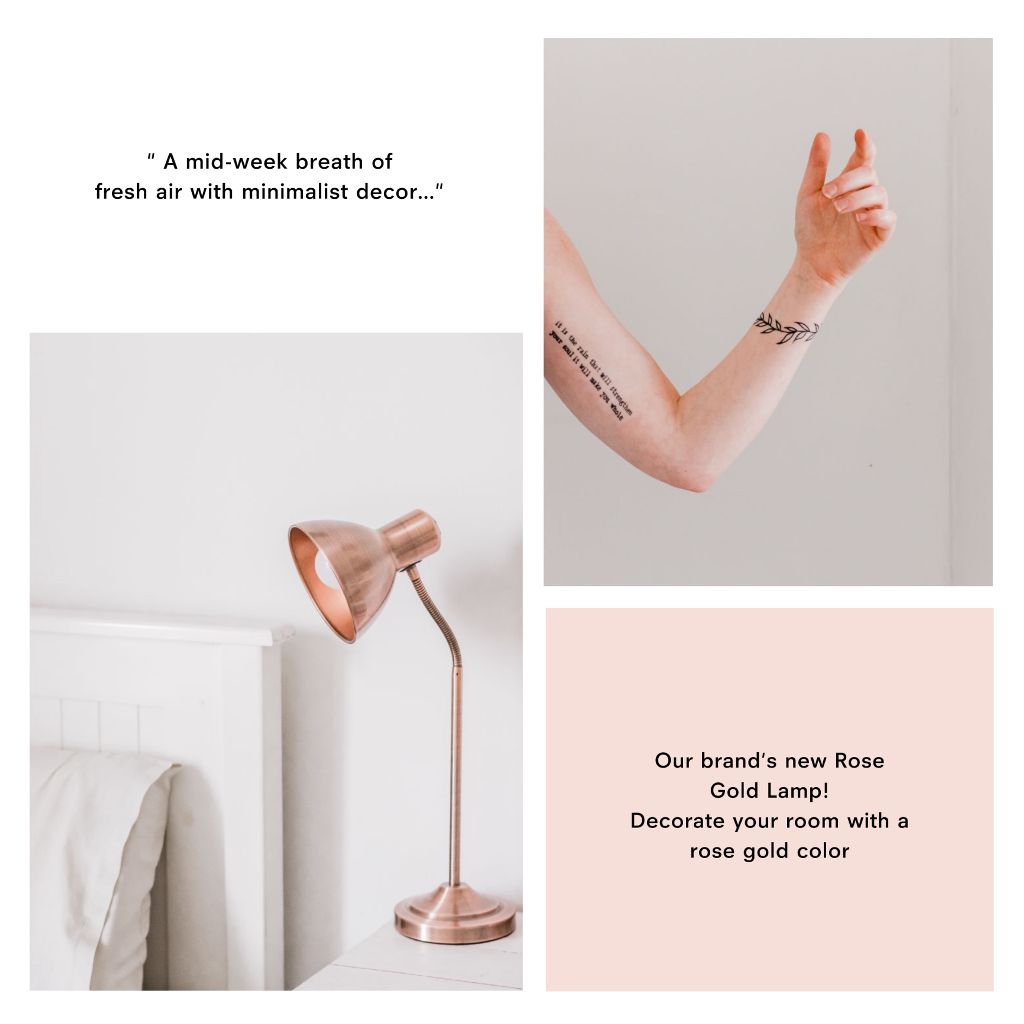 Rose Gold Lamp Home Decor Poster Design