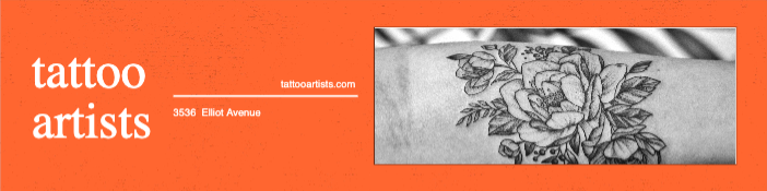 Bold Orange Tattoo Studio Ad Design