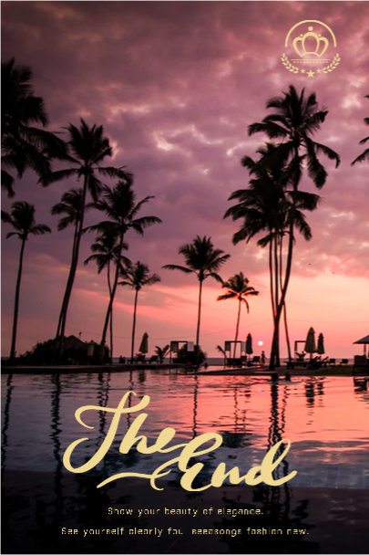 Tropical Sunset Fashion Poster Template