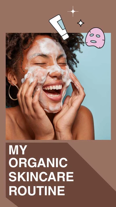 Template Chic Skincare Routine Poster in Earthy Tones