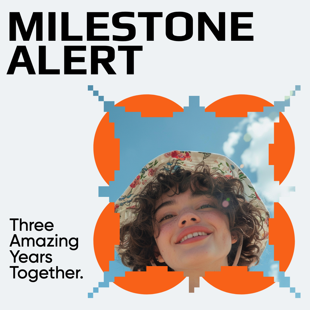 Cheerful Milestone Alert Instagram Square Post in Orange