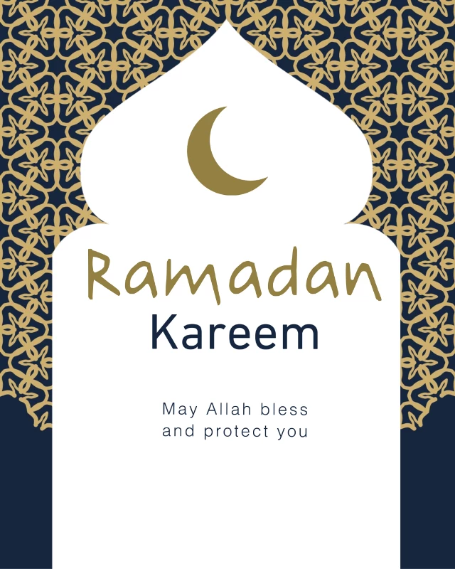 Elegant Navy Blue Ramadan Poster Design