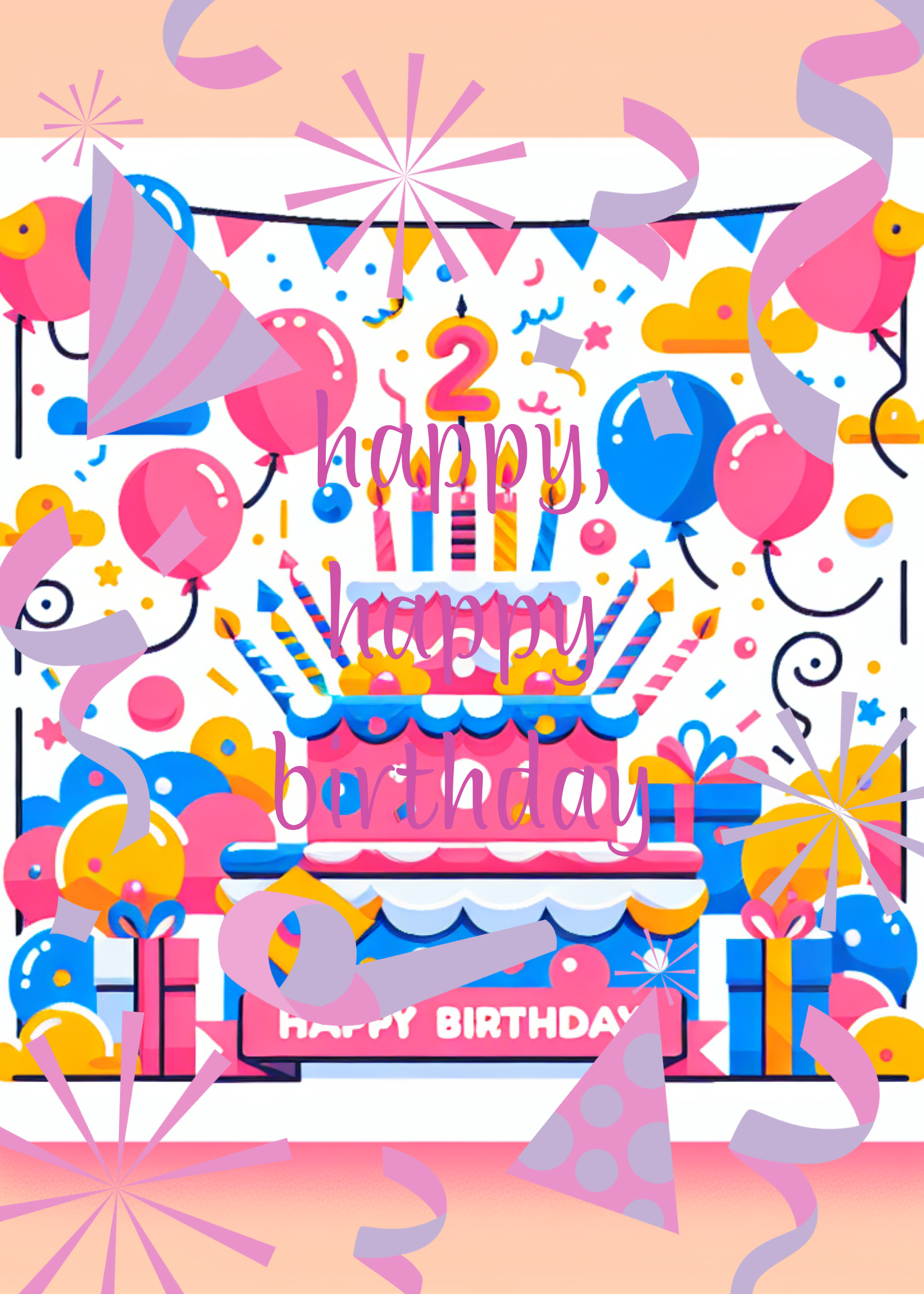 Charming Pink Birthday Celebration Poster Design