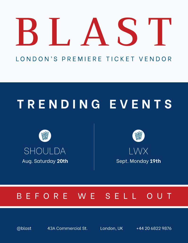 Elegant Red and Navy Event Promo Poster