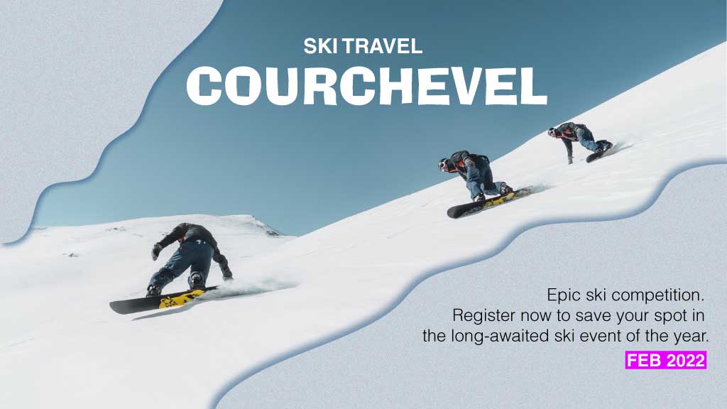 Template Winter Sports Extravaganza Blue White Poster