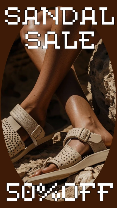 Template Chic Sandal Sale Instagram Story Template Brown