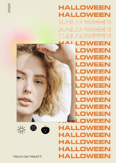 Template Spooky Halloween Party Poster with Orange Accent