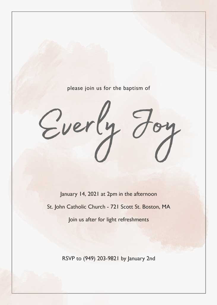 Template Elegant Beige Baptism Invitation Post Template