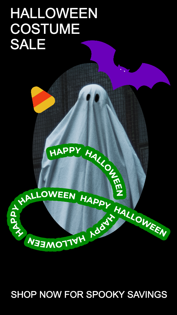 Halloween Costume Sale Instagram Story Ad in Black
