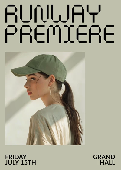 Template Stylish Green Runway Premiere Invitation Poster