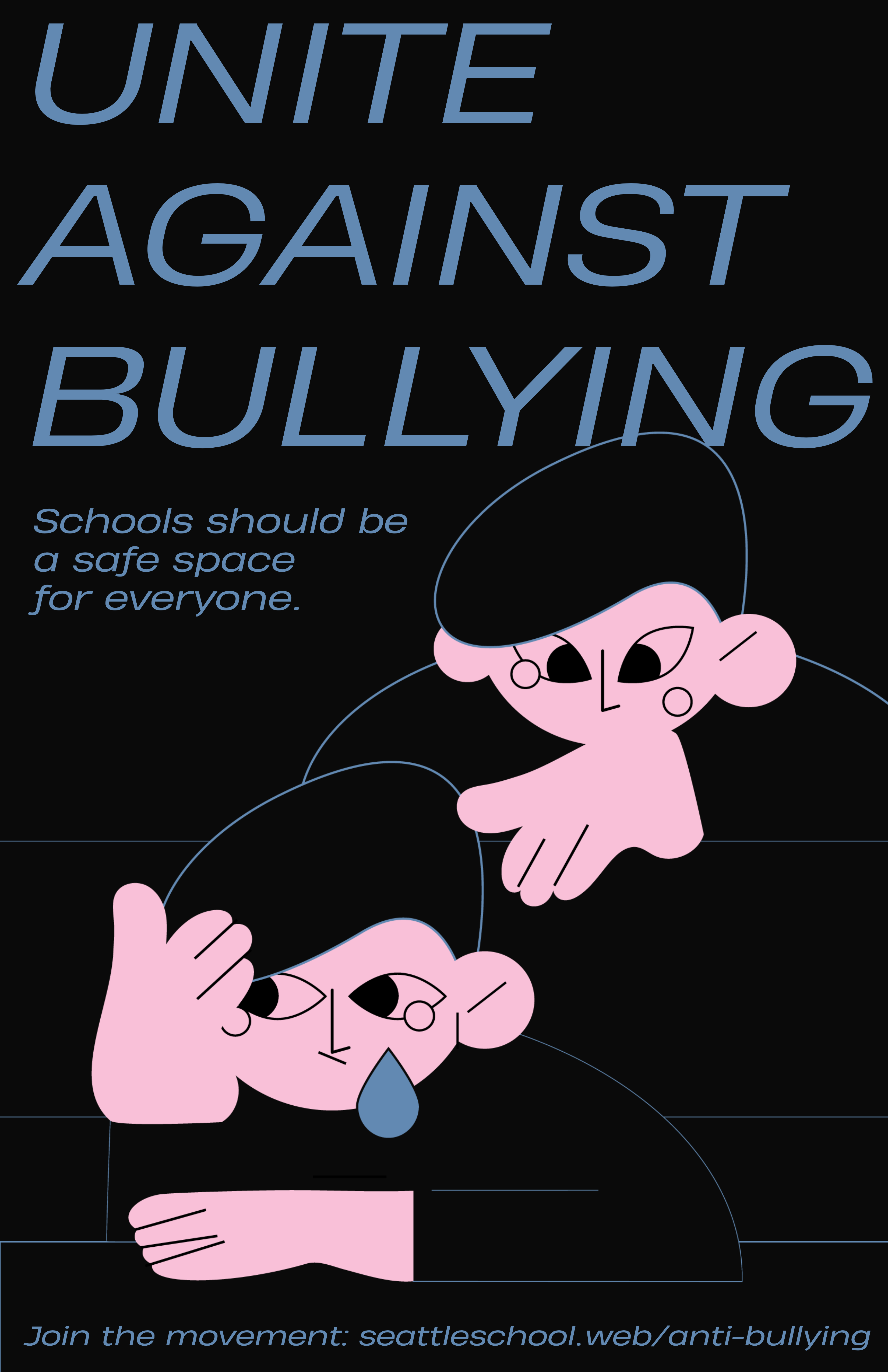 Stand Together Navy and Pink Anti-Bullying Poster