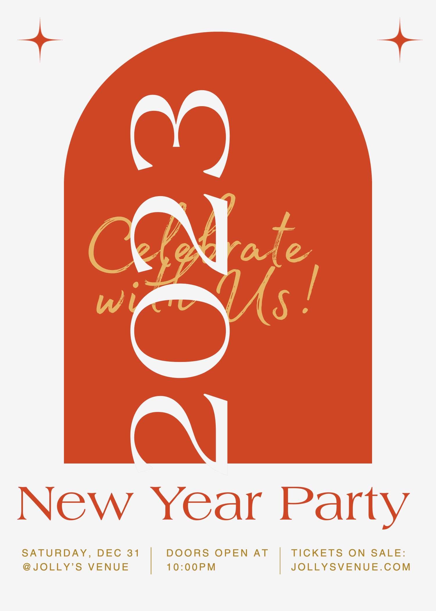 Elegant Red New Year Party Poster Design