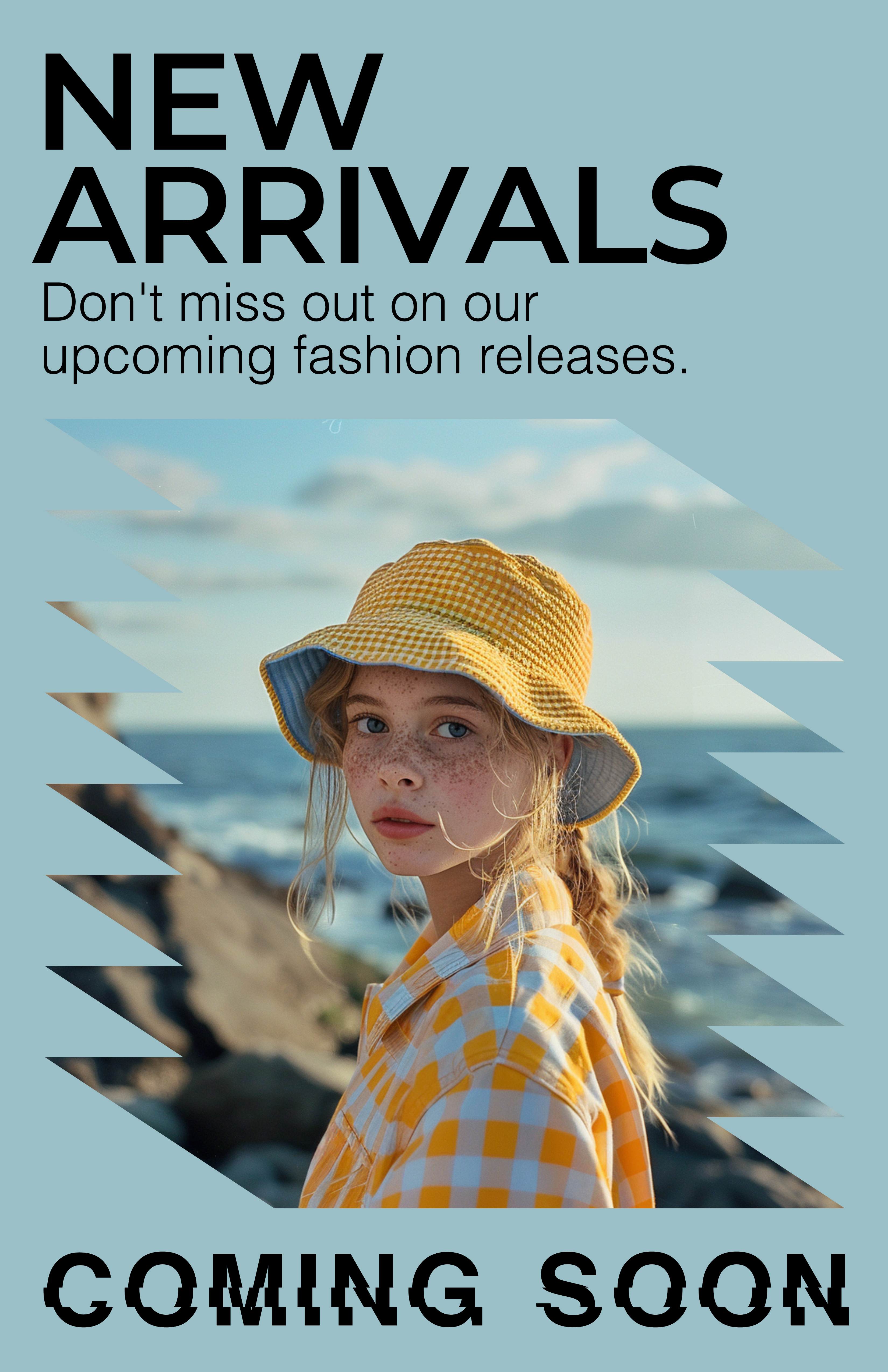 Template Vibrant New Arrivals Fashion Poster Blue