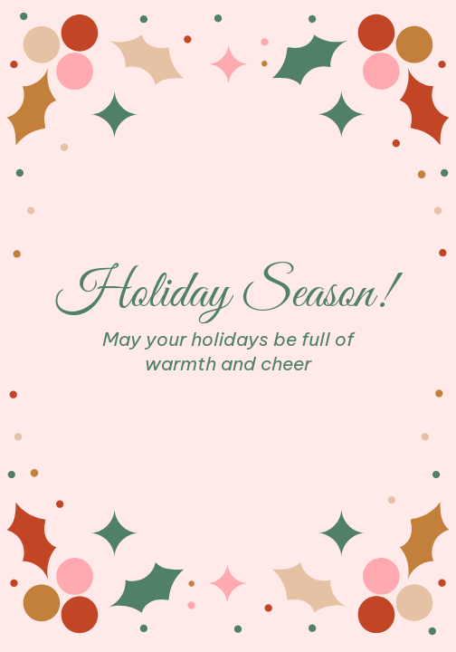 Cheerful Green Red Holiday Greeting Poster