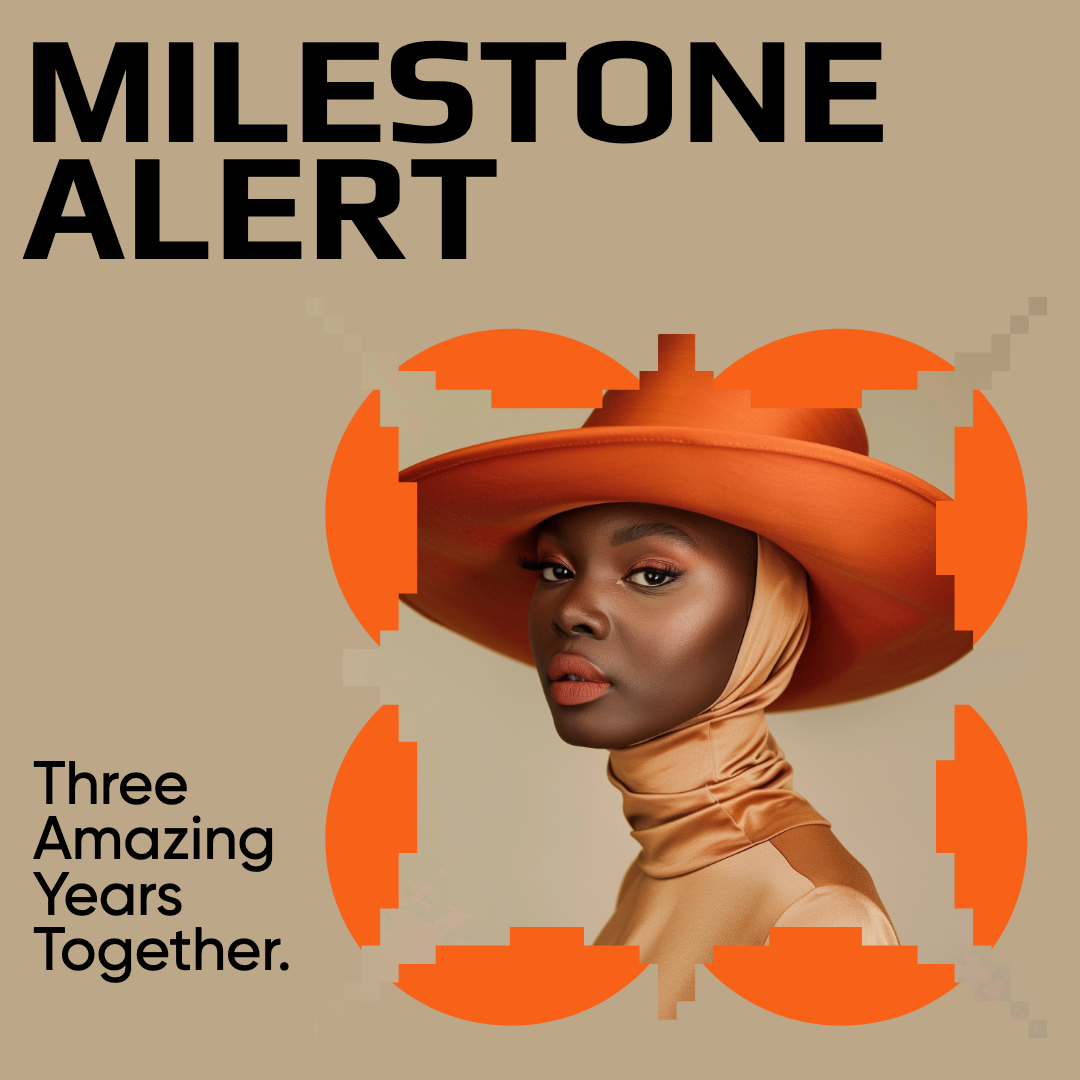 Chic Orange Milestone Celebration Instagram Post