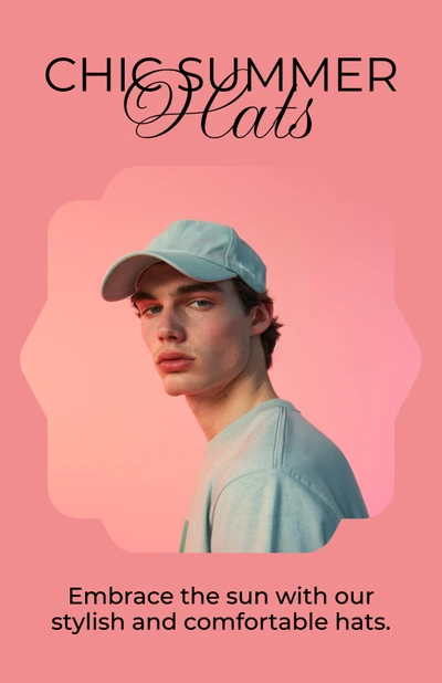 Template Chic Summer Hats Poster in Pink Hues