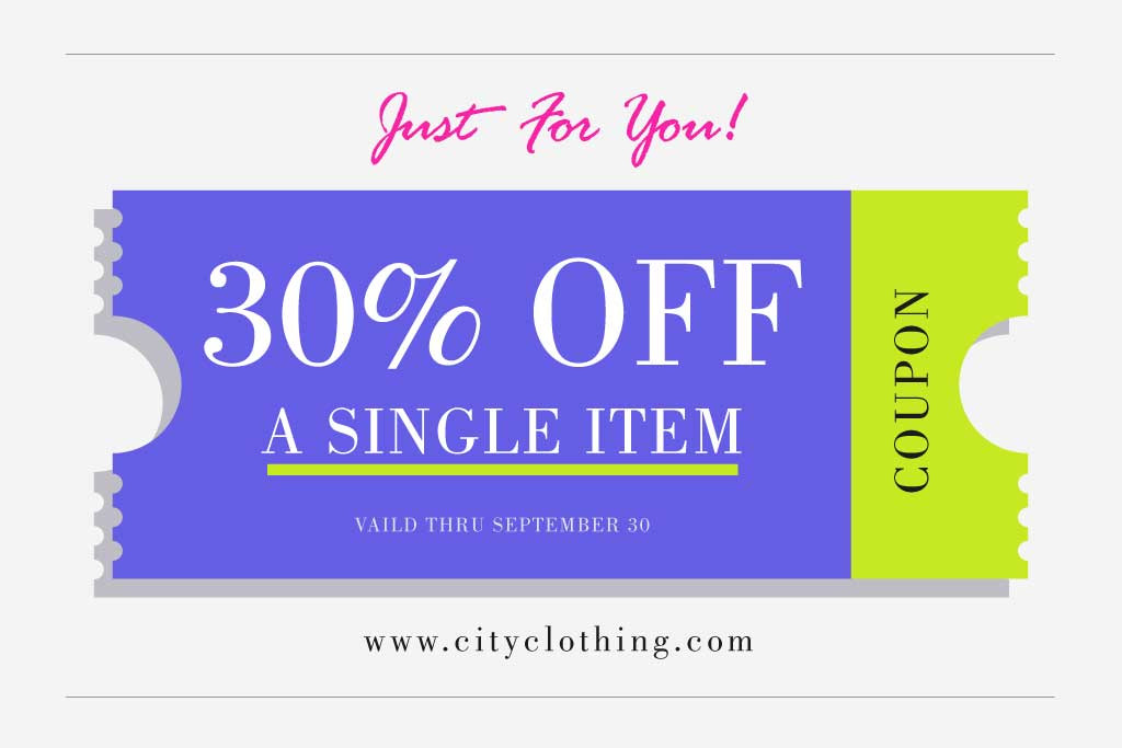 Template Vibrant Purple and Green Discount Voucher Design