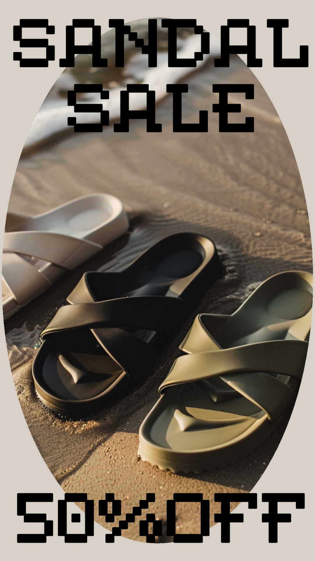 Template Stylish Sandal Instagram Story Sale Beige