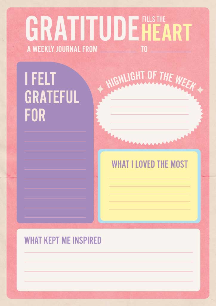 Warm Peach Gratitude Journal Poster Design